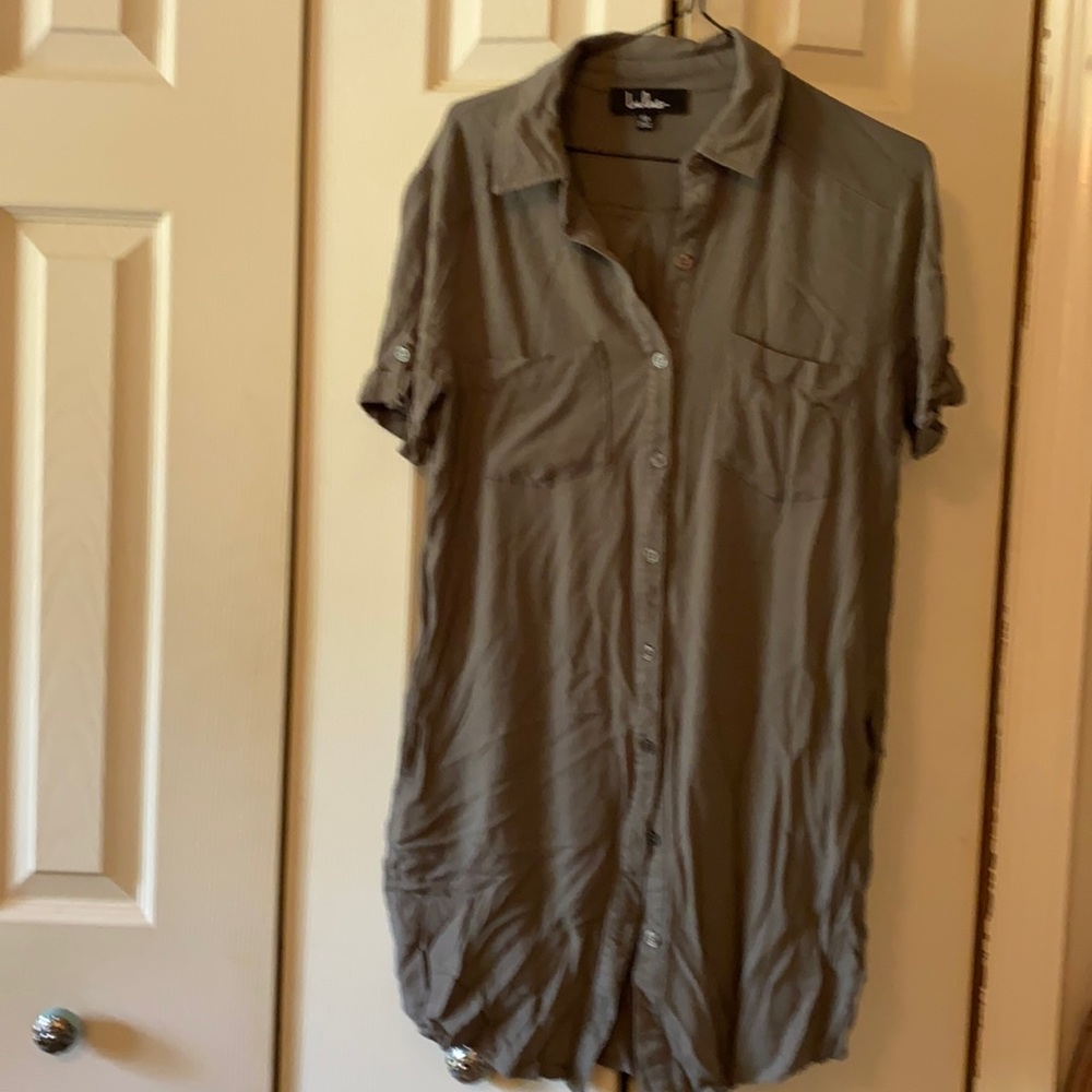 Green shirt dress